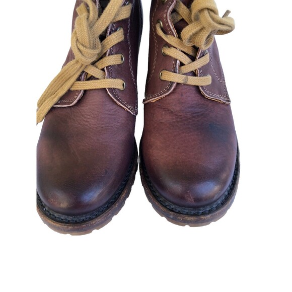 Frye Sabrina 6G Brown Leather Lace Up Chunky Heeled Combat Ankle Booties 7.5 - Picture 10 of 12